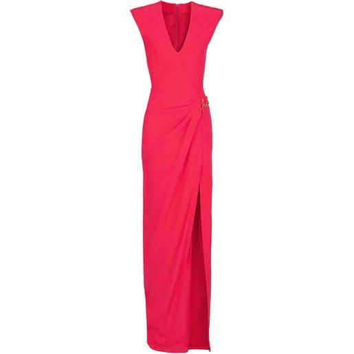 Balmain abito lungo con decorazione - rosso