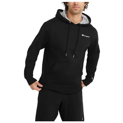Champion felpa con cappuccio da uomo powerblend in pile, black-y08160, s