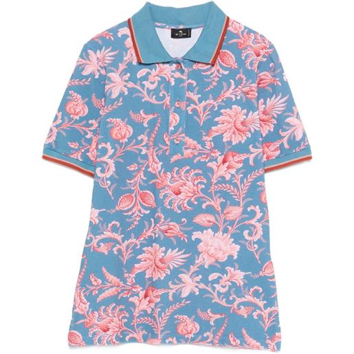 ETRO polo a fiori - blu