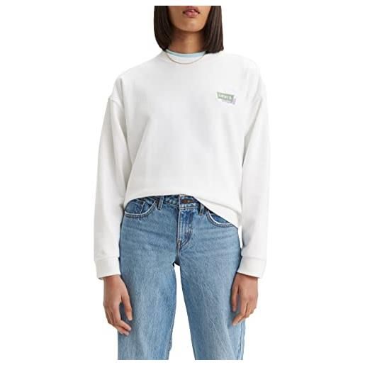 Levi's graphic salinas crew, sweatshirt donna, crew mini bw hits bright white, xs