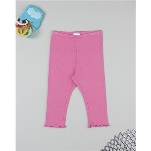 Prénatal legging bimba rosa costine con ricamo