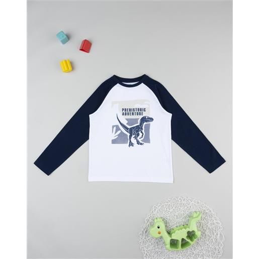 Prénatal t-shirt bambino bianca/blu stampa