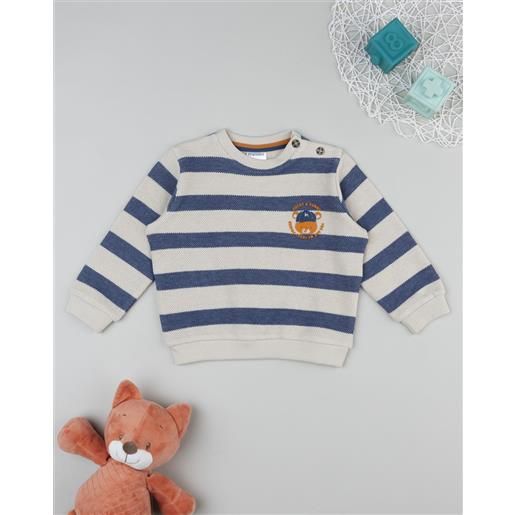 Prénatal maglia bimbo rigata blu/beige con stampa