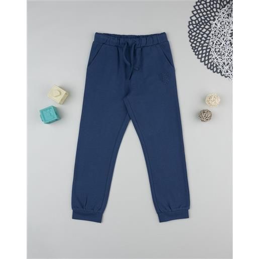 Prénatal pantalone bambina blu cuore strass