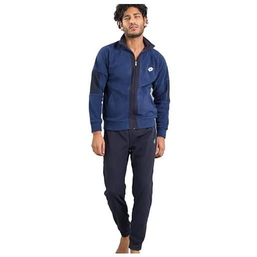 Lotto tuta pile uomo calda invernale stile sportivo - tuta relax uomo molto calda taglie s m l xl xxl in pile con zip (xxl, jeans 410)