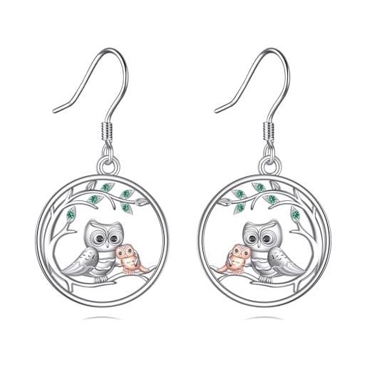 Orecchini a forma di uccello in argento sterling ossidato con