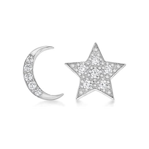 Tuscany Silver Orecchini A Goccia Con Stella In Zirconia - Argento Sterling 925 Placcato Rodio