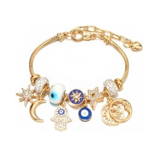 Makupenda CON CHARMS LUNA SOLE E STELLA - Bracciale - oro/dorato
