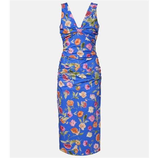 Carolina Herrera abito midi in misto cotone con stampa
