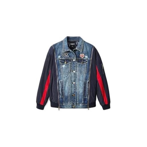 Desigual chaq_boston, 5161 denim medium, giacca da donna, blue, l