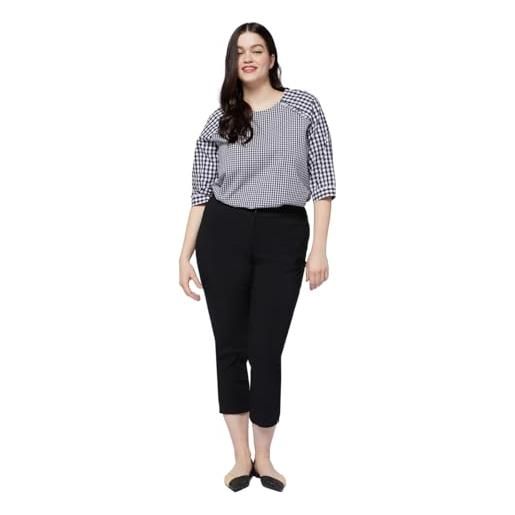 FIORELLA RUBINO: pantaloni capri curvy size nero stagione primavera estate 2024. 