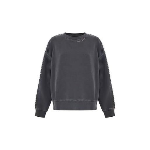 Kocca - felpa con ricamo lettering donna, tinta unita, girocollo, maniche lunghe, modello: a25pfe7754abun0000