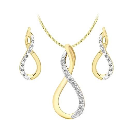 Claddagh Orecchini 9ct Oro Giallo Placcato Su Argento
