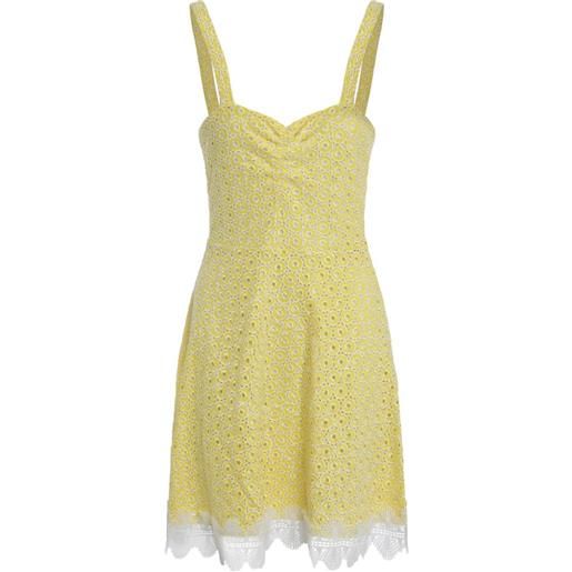 Waimari abito corto con dettaglio in pizzo - giallo