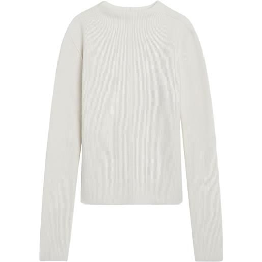 Rick Owens maglione a coste con collo rialzato - bianco