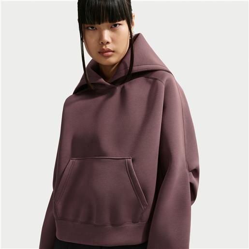 Nike felpa pullover oversize in fleece con cappuccio Nike - donna - viola