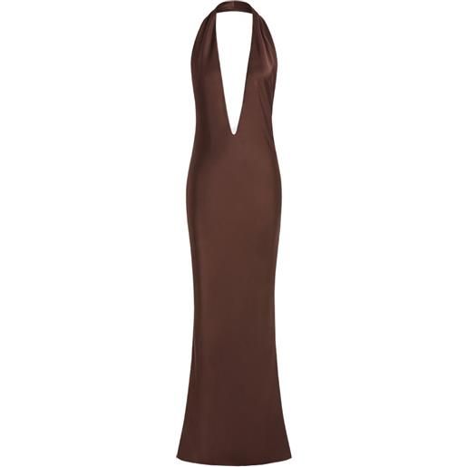 16Arlington abito lungo maren con scollo all'americana - marrone