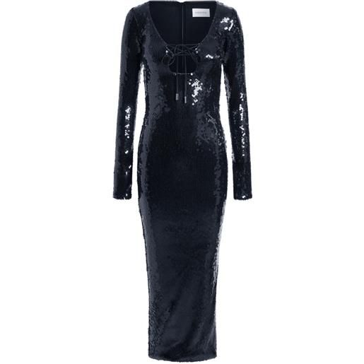 16Arlington abito midi solaria con paillettes - nero
