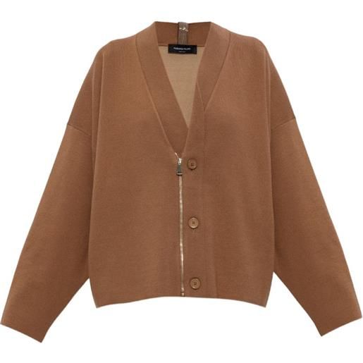 Fabiana Filippi cardigan con scollo a v - marrone