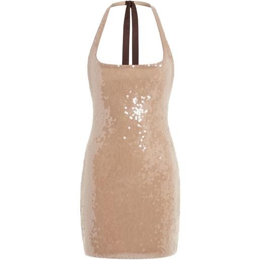 16Arlington abito corto syre con scollo all'americana - toni neutri