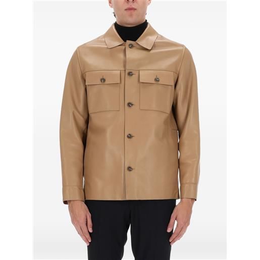 BOSS giacca-camicia con tasche - toni neutri