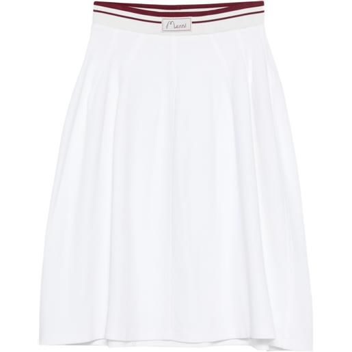 Marni gonna con banda logo - bianco
