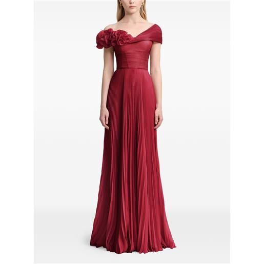 Gemy Maalouf abito da sera in chiffon - rosso