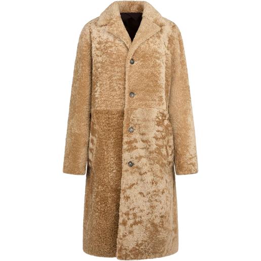 Tod's cappotto in shearling - toni neutri