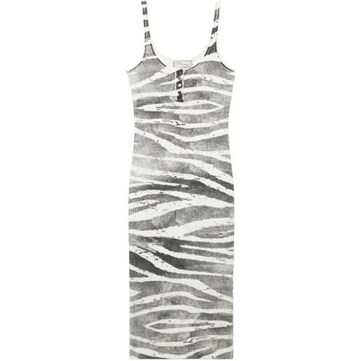 Blumarine abito midi con stampa - bianco