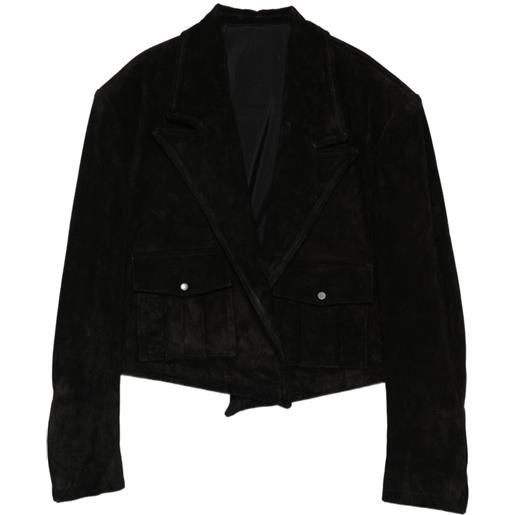 Salvatore Santoro giacca crop in pelle - nero