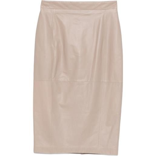 Max Mara minigonna con inserti in pelle - toni neutri