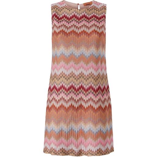 Missoni abito corto smanicato con motivo a zigzag - arancione