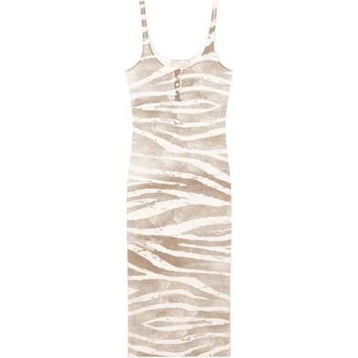 Blumarine abito midi zebrato - toni neutri