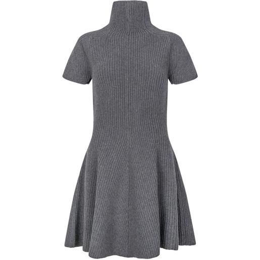 Magda Butrym abito corto a coste con collo alto - grigio