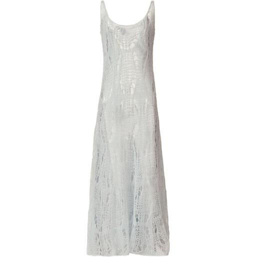 Fabiana Filippi abito lungo con maglia aperta - blu