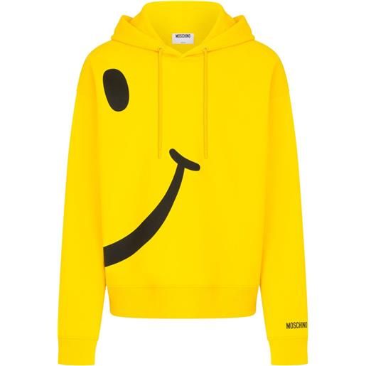 Moschino felpa con stampa e cappuccio - giallo