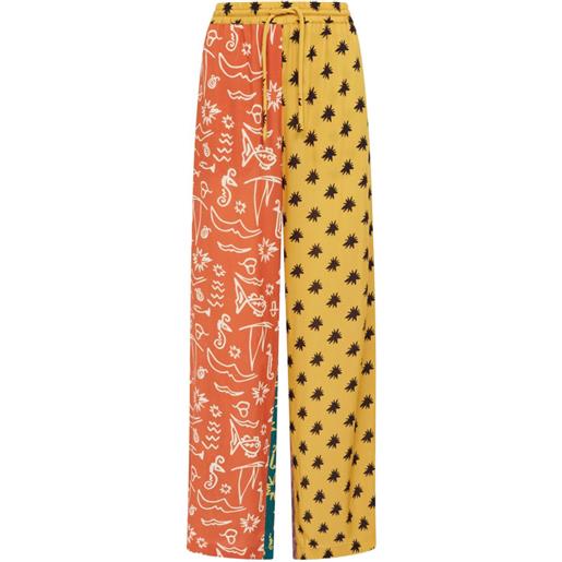 Donde Esteban pantaloni con design color-block - giallo