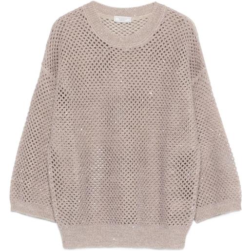 Peserico maglione in maglia traforata - toni neutri