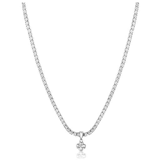 Brosway Collana Donna, Collana in Acciaio e Cubic Zirconia con Simbolo