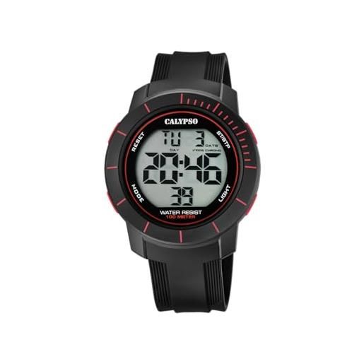 Calypso Orologio Uomo K5854/1 – Street Style, Cassa In Gomma Grigia, Quadrante Digitale, Resistenza 5 ATM