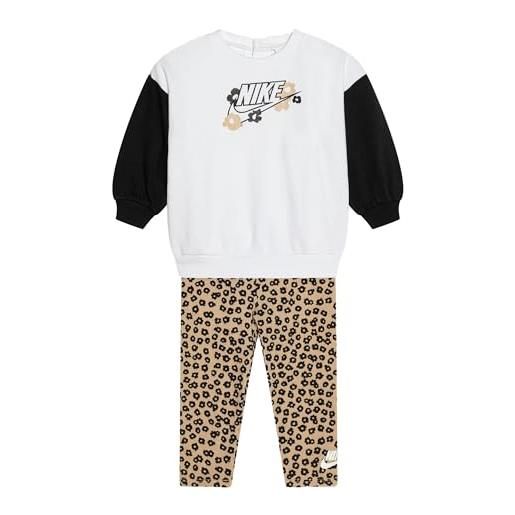Nike tuta da bambina floral legging bianca taglia 5-6 a codice 36l827-x0l