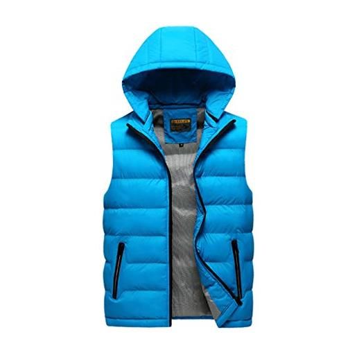 FRAUIT gilet uomo cotone taglie forti trapuntato senza maniche giubbotto ragazzo invernale antivento smanicato uomini con cappucci oversize giacca softshell trekking giacche invernali piumino
