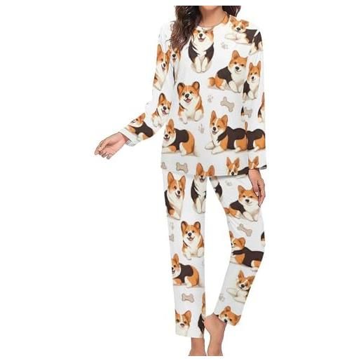 Tzttzt Set pigiama da donna, 2 pezzi, pastore tedesco, n. 1009