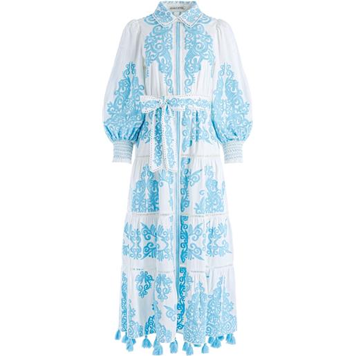 alice + olivia chemisier shira con ricamo - bianco