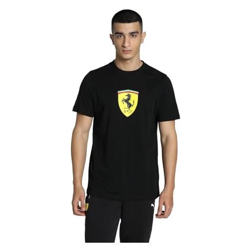 Puma maglietta da uomo ferrari race colorata con grande scudo motorsport, nero, m
