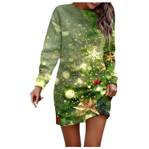 Generico donna vestito di natale delle swing dress felpa con cappuccio manica lunga abito da festa ampio abiti eleganti taglie forti per feste, carnevali, 