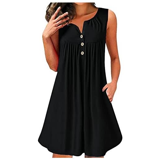 Abito Canotta Donna Ampio - Morbido Cotone, Semplice Ed Elegante - 4