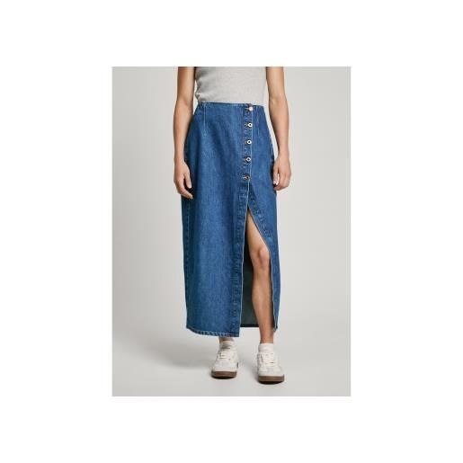 Pepe Jeans per donna. Pl901219 gonna midi in tessuto denim non elasticizzato blu [3229912], casual, cotone, sostenibile