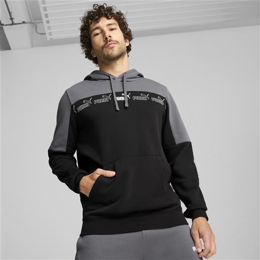 PUMA felpa con cappuccio around the block da uomo, abbigliamento, grigio, l