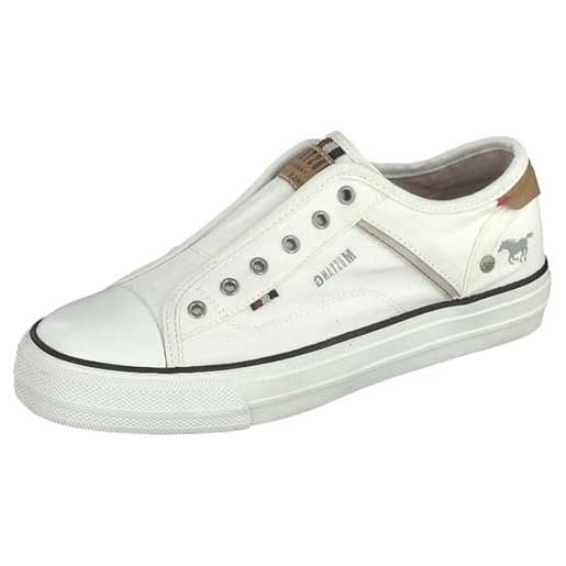 Mustang Sneaker in tela bianca da donna